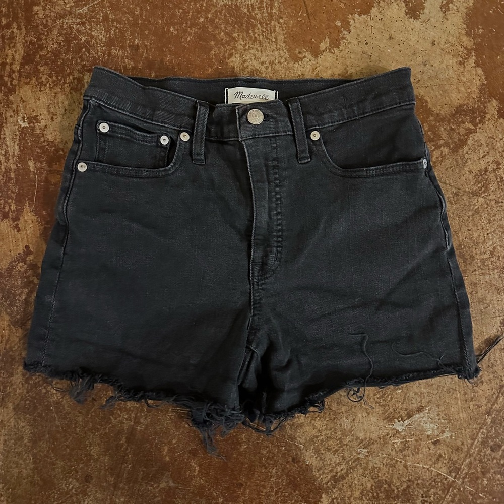 Madewell Black High Rise Jean Shorts